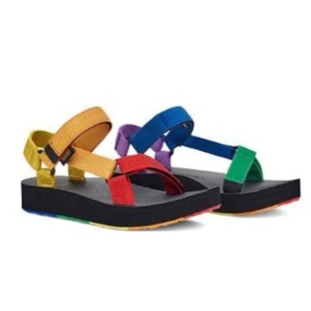 Teva Midform Universal Pride Rainbow Sandals Womens 6 Multi Color 1131410 RMLT